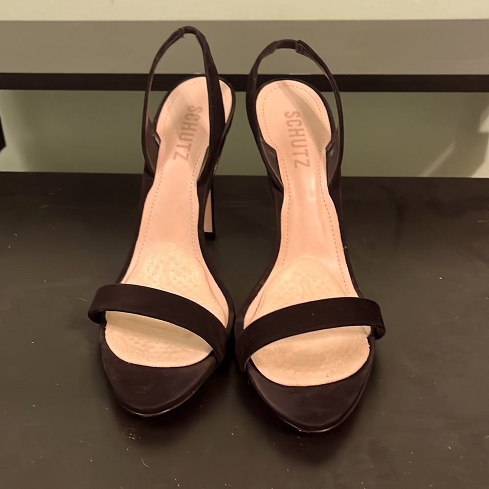 Womens, Black, size 9, open toe- sling back, SCHUTZ